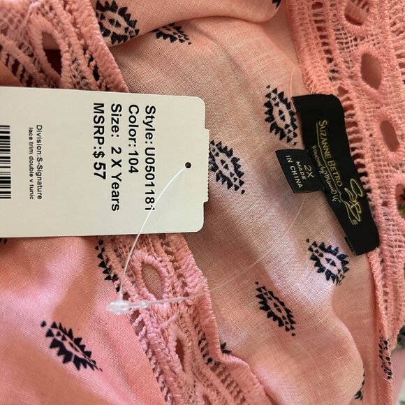 Suzanne Betro Top Size 2X V-neck front and back - Picture 8 of 8